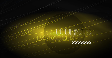 Digital technology abstract background - neon geometric design. Abstract glowing lines. Colorful techno background. Futuristic shape.