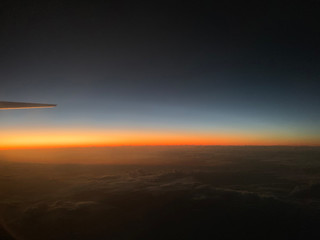 sunset on the airplane