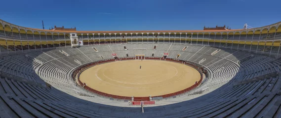 Fotobehang Stierenvechten Madrid, Spain - with a a seating capacity of 23,798, Las Ventas is one of the biggest bullrings in the World. Here in particular a view of the stands  © SirioCarnevalino