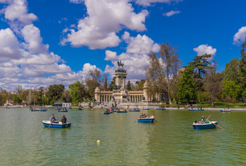 Madrid, Spain - The Buen Retiro park is one of the numerous parks and gardens of the spanish...