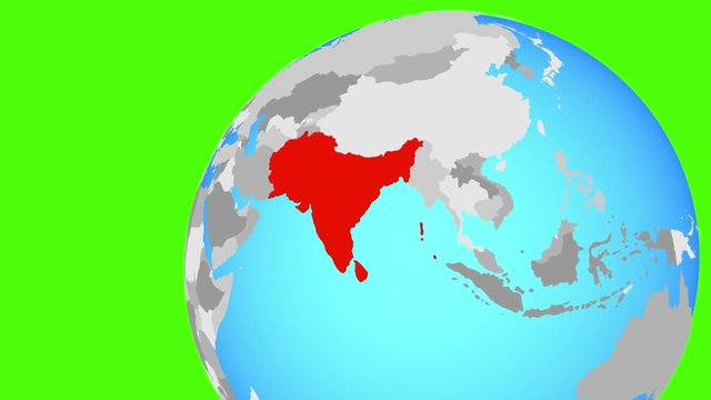 Zooming to SAARC memeber states from flying around globe. 3D illustration.
