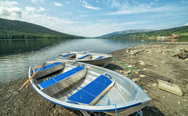 Alluminium boats ready for rent at Åre lake