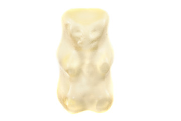 original gummy bear fruity candies, chewing jelly candies isolated on white background