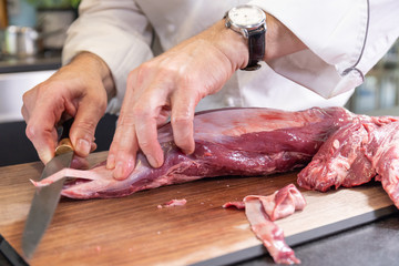 dissect and clean the beef fillet