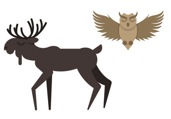 Very cute animal drawn in flat style