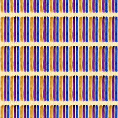 Abstract strip watercolor painted background. Seamless pattern.