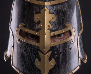 portrait of a knight in a helmet