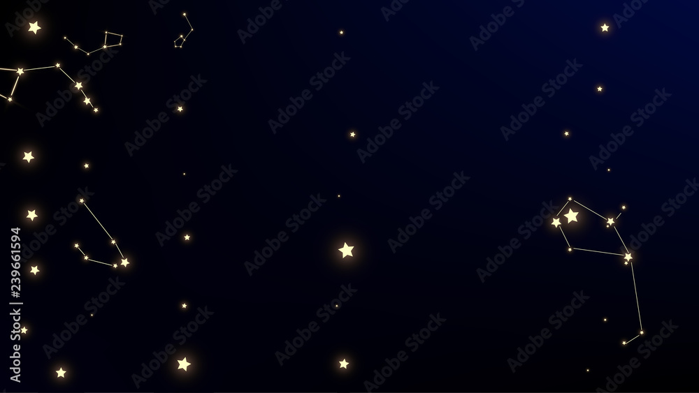 Wall mural constellation map. astronomical print. dark galaxy pattern. beautiful cosmic sky with many stars. ve