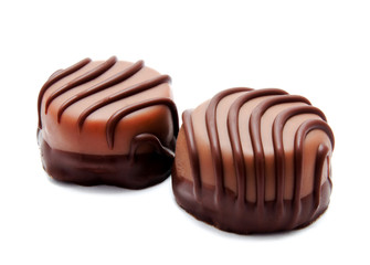 Assortment of chocolate candies sweets isolated