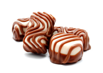 Assortment of chocolate candies sweets isolated