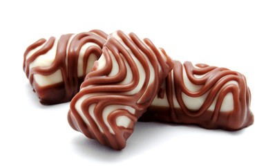 Assortment of chocolate candies sweets isolated