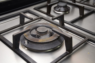 Gas stove on countertop