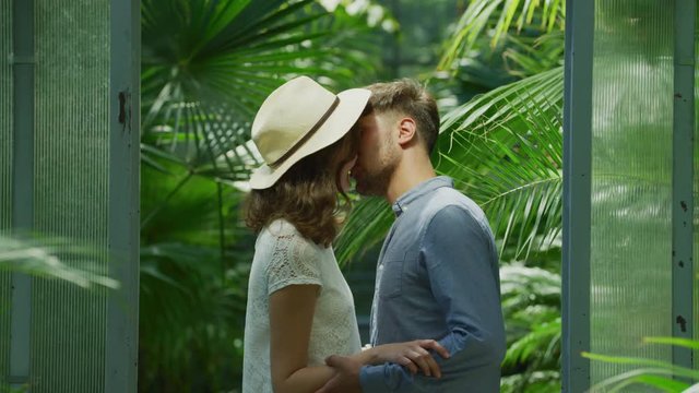 Young couple kissing