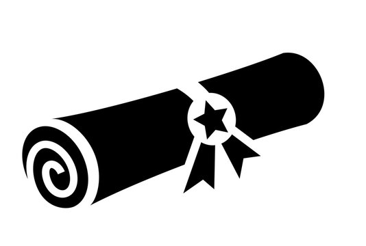 Old rolled certificate icon