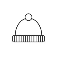 Winter hat outline icon. For mobile concept and web design. Beanie Cap simple line vector icon. Symbol, logo illustration. Pixel perfect vector graphics.