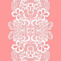 White lacy vintage elegant trim. Vintage pattern