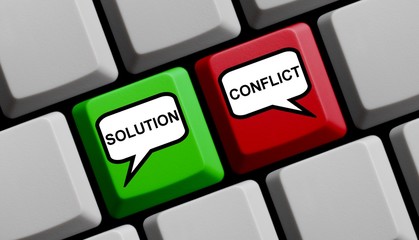 Computer Tastatur: Lösung und Konflikt englisch