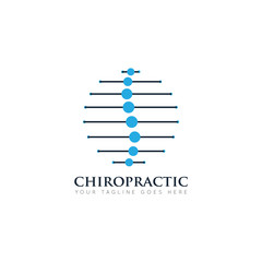 medical chiropractic logo and icon design template - obrazy, fototapety, plakaty