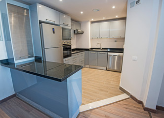 Modern kitchen in a luxury apartment