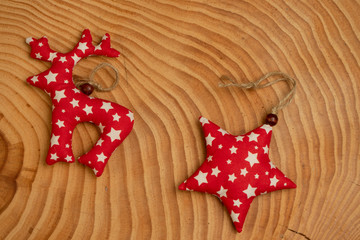 Fair Decoration and Stalls with Crafts Items on the Bazaar. Christmas fair concept