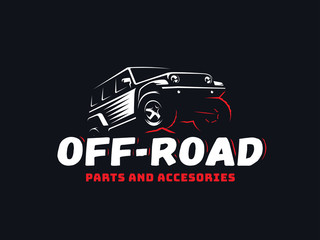 Classic suv off-road car logo.