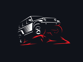 Classic suv off-road illustration. © dmaryashin