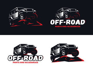 Set of classic suv off-road logo and emblems. © dmaryashin