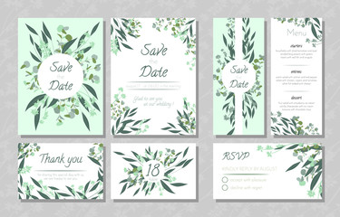 Wedding Cards with Eucalyptus.