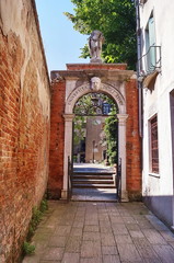 Entrance door of the university of Venice, Italy