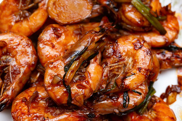 fresh fried shrimps on dish