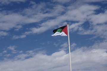 Jordanian flag in the wind