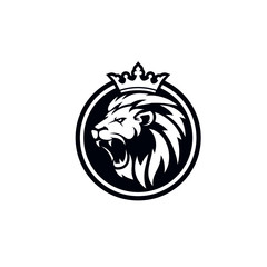Roaring lion logo template design