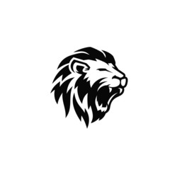 Roaring lion logo template design