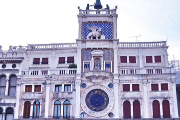 Clock Tower in San Marco square, Venice, Italy