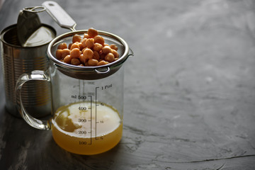 Chickpea water aquafaba. Egg replacement. Vegan