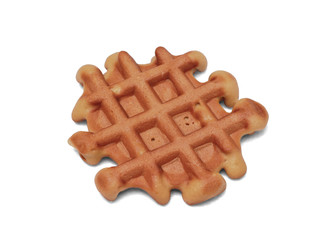 newly-baked Vienna wafer on a white background