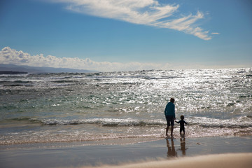 
family on beach
