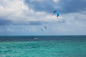 Kite surfing in waves, kite surf
