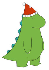 Cute Dinosaur Christmas Illustratrion