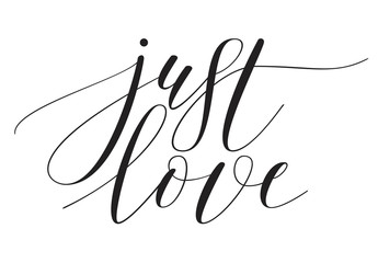 Brush Pen lettering "just love"