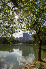 Obraz premium Skyline Bangkok Lumphini Park Thailand