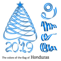 Ribbon Christmas tree colors of Honduras