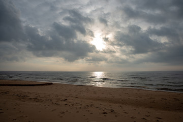 high contrast clouds on blue sky over natural landscape