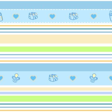 cute seamless pattern for newborn boys in blue tones. Can be used to design cards, photo albums, cover notebook, paper or fabric.
