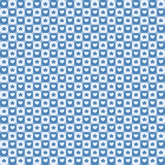 Vector seamless texture with stars and hearts pattern