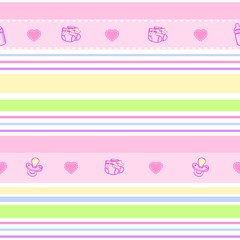 cute seamless pattern for newborn girls in pink tones. Can be used to design cards, photo albums, cover notebook, paper or fabric.