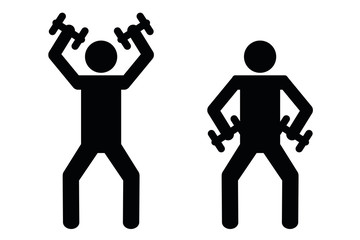 fitness workout with dumbbell pictogram vector illustration EPS10