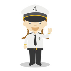 Cute cartoon vector illustration of a sailor. Women Professions Series