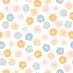 Suns in pastel colors. Seamless background. Vector illustration