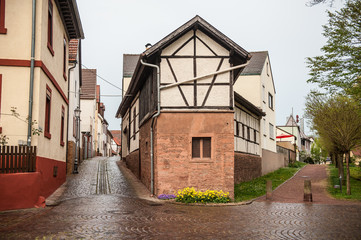 Fachwerkensemble mit Gasse und Kopfsteingasse in Marktheidenfeld